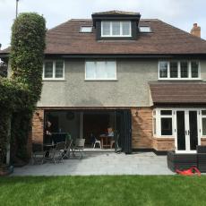 Finished rear elevation Bungalow converted to House