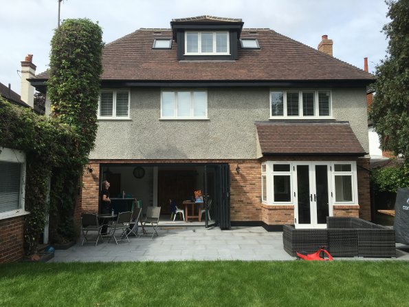 Finished rear elevation Bungalow converted to House