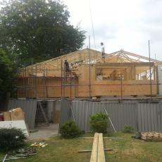 large timber frame extension project