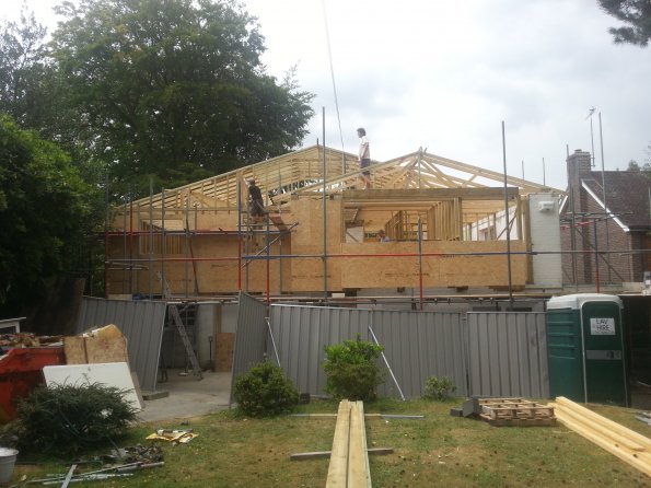 large timber frame extension project